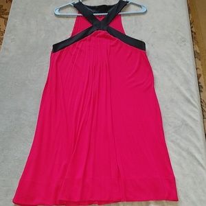 Express midi red flowy dress in M